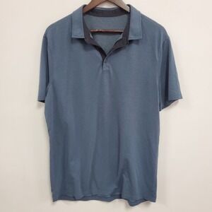 Lululemon Mens Short Sleeve Lightweight Athletic Polo Size XL Blue Coach‎ Sports